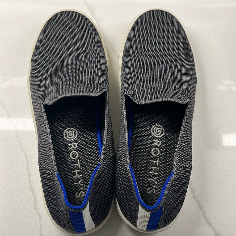 Rothy’s gray slip on sneaker size 8